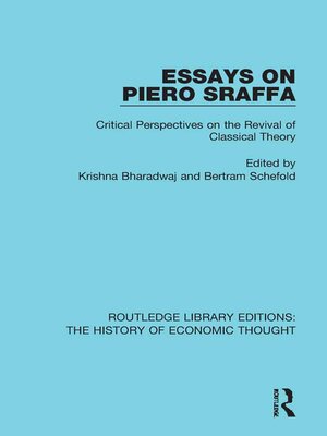 cover image of Essays on Piero Sraffa